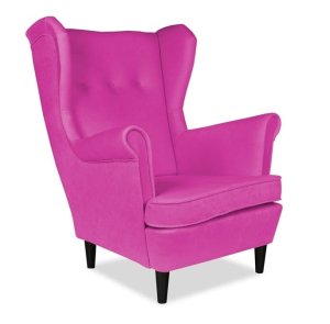 FOTEL USZAK MIKRO 60 SKANDYNAWSKI WYGODNY TAPICEROWANY RÓŻOWY FOTEL
