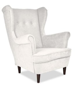 WYGODNY FOTEL USZAK MIKRO 31 SKANDYNAWSKI WYGODNY TAPICEROWANY JASNY