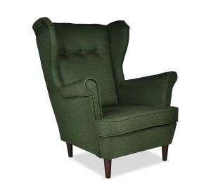 FOTEL USZAK TWIST 1078 WYGODNY FOTEL DO CZYTANIA SKANDYNAWSKI BOHO GLAMOUR ZIELEŃ