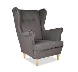 FOTEL USZAK SAWANA 96 WYGODNY FOTEL DO SALONU SKANDYNAWSKI BOHO GLAMOUR SZARY