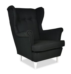FOTEL USZAK SAWANA 14 WYGODNY FOTEL DO SALONU SKANDYNAWSKI BOHO GLAMOUR black