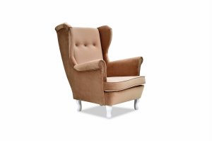 Fotel Uszak ROYAL 05 kryształki velvet Elegancki Wygodny Stylowy Fotel do Salonu Skandynawski Boho Glamour