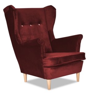 Fotel Uszak Monolith 59 kryształki welurowy Elegancki Wygodny Stylowy Fotel do Salonu Skandynawski Boho Glamour 