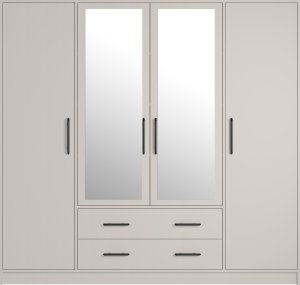 Szafa SMART 1 z lustrem pojemna nowoczesna kaszmir artisan antracyt dąb sonoma z biały lux